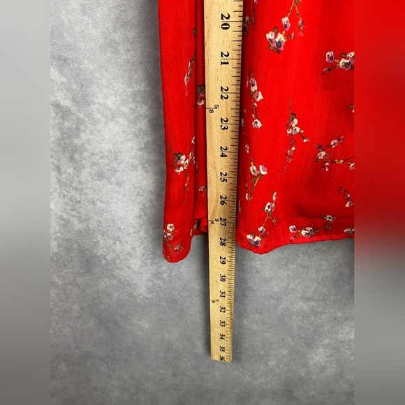Lulus In the Garden Red Floral Print Skater‎ mini Spring Dress Size S - Picture 15 of 15